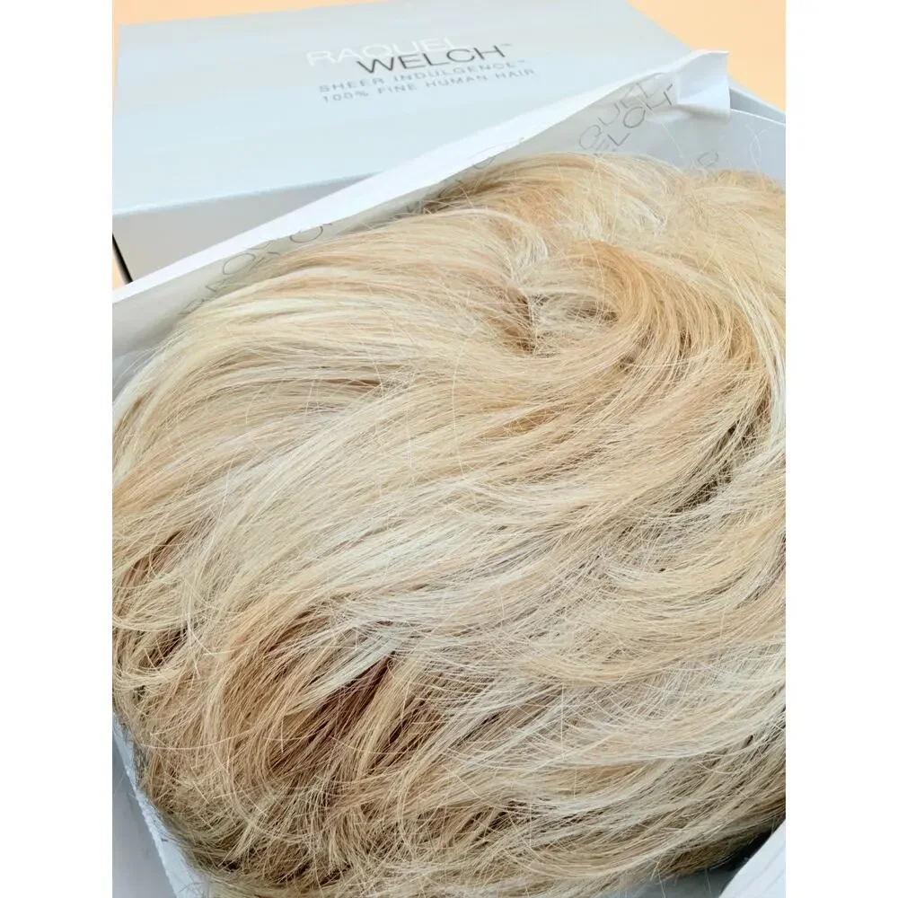 Raquel Welch Human Hair Hairpiece Topper Blonde Sheer Indulgence w Box